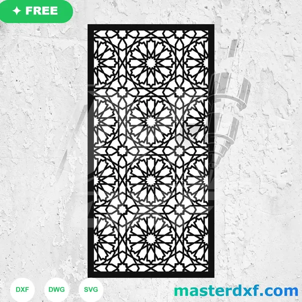 Moroccan Star Lattice Islamic Pattern Free DXF DXF File